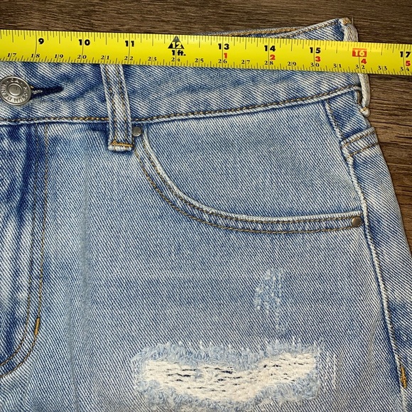 PacSun Blue Distressed Denim Mini Skirt Size 28 100% Cotton - Picture 4 of 6